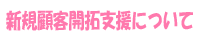 新規顧客開拓支援について